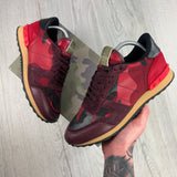 Valentino Men’s Red / Maroon Camo Rockrunner Trainers