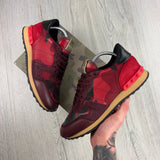 Valentino Men’s Red / Maroon Camo Rockrunner Trainers