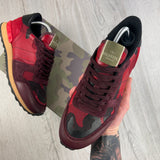 Valentino Men’s Red / Maroon Camo Rockrunner Trainers