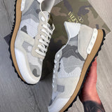 Valentino Men’s Beige & White Camo Mesh Rockrunner Trainers