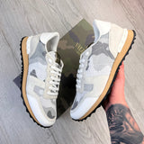 Valentino Men’s Beige & White Camo Mesh Rockrunner Trainers