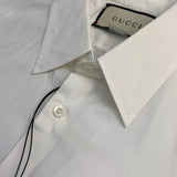 Gucci Men’s White Button up Cotton Poplin Shirt - Large Slim