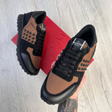 Valentino Men’s Black & Bronze Rockstud Trainers - Uk 7.5